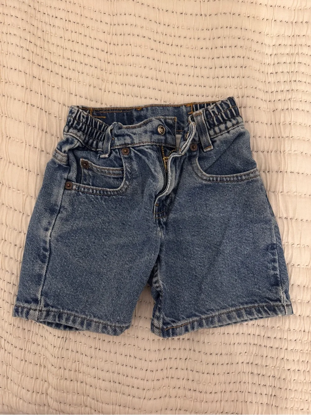 Vintage Levi's Toddler Elastic-Waist Denim Blue Jean Shorts — 2T